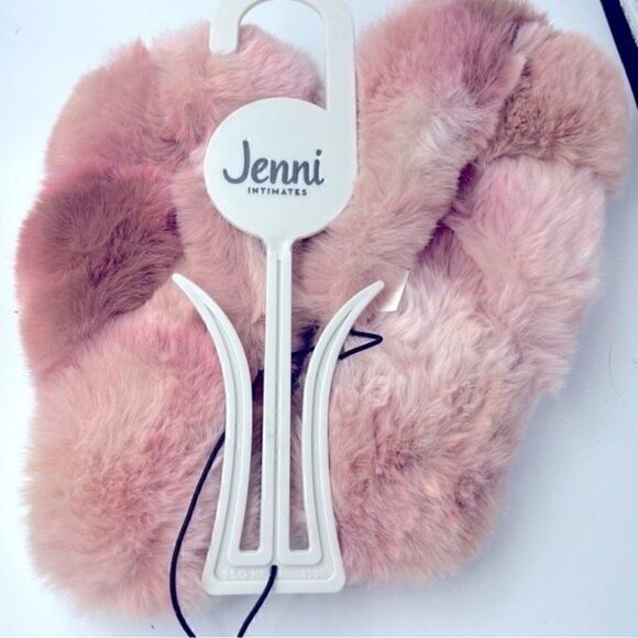 Women's Faux-Fur Solid Crossband Slippers - Multi Tiedye Small, New - Picture 2 of 3